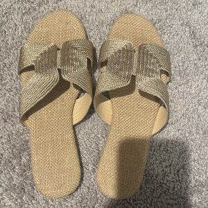 Elegant Tan Woven Sandals